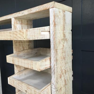 Whitewashed Art Deco Hanging Rail with Drawers
