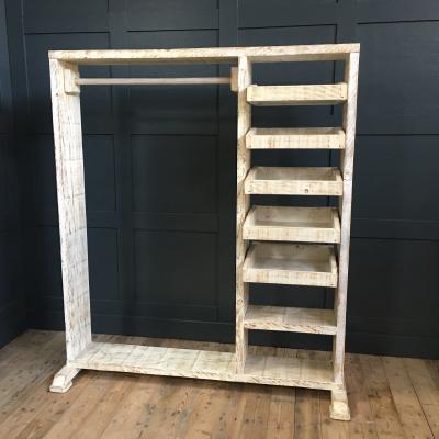 Whitewashed Art Deco Hanging Rail with Drawers Whitewashed Art Deco Hanging Rail with Drawers