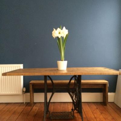Singer Sewing Base Reclaimed Wood Table £495