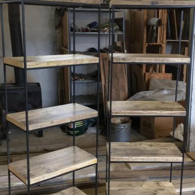 Metal and Reclaimed Wood Shelving