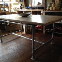Scaffold Pole Table Whitewashed